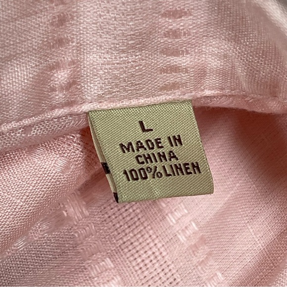 Tommy Bahama Men’s 100%Linen Shirt Button down Size L pink peach - Picture 4 of 6